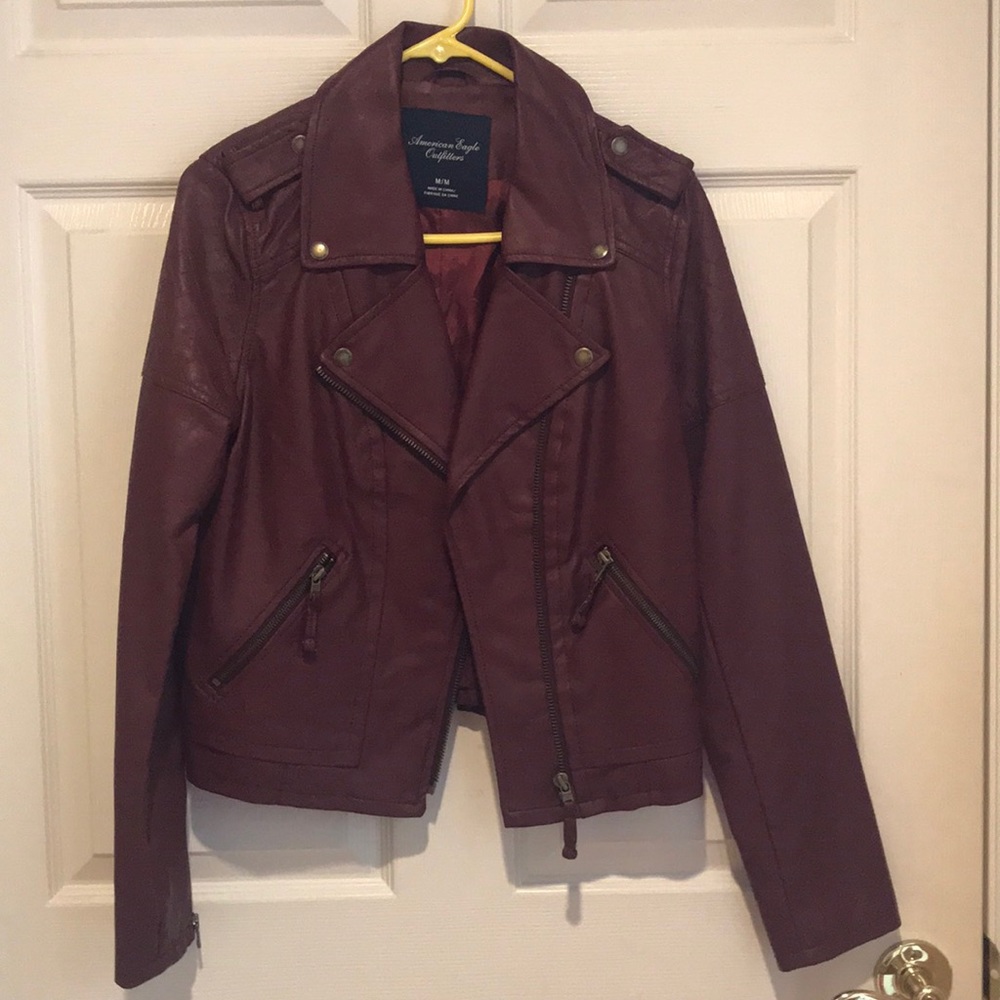 American Eagle Red Leather Jacket